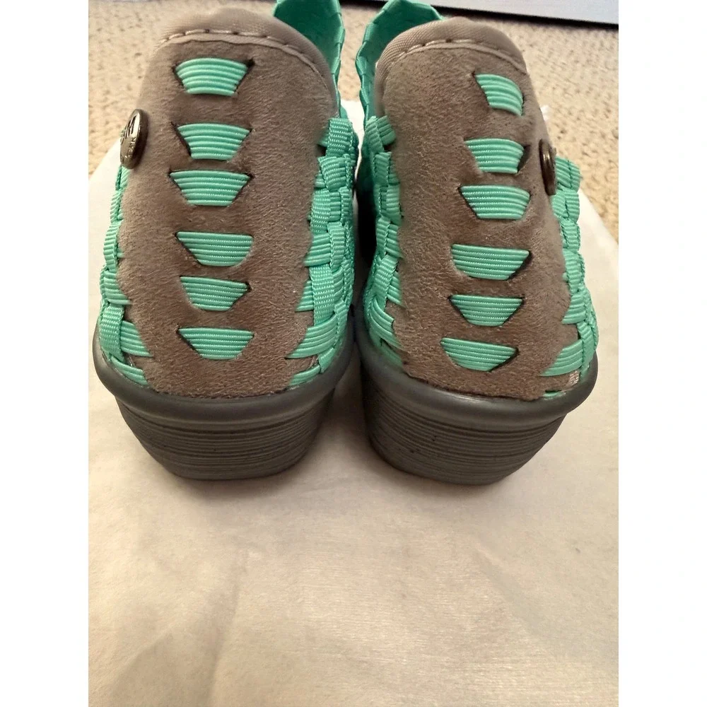 Bernie Mev Woven Wedge Sandals Mint Green Platform NWOT EU 37